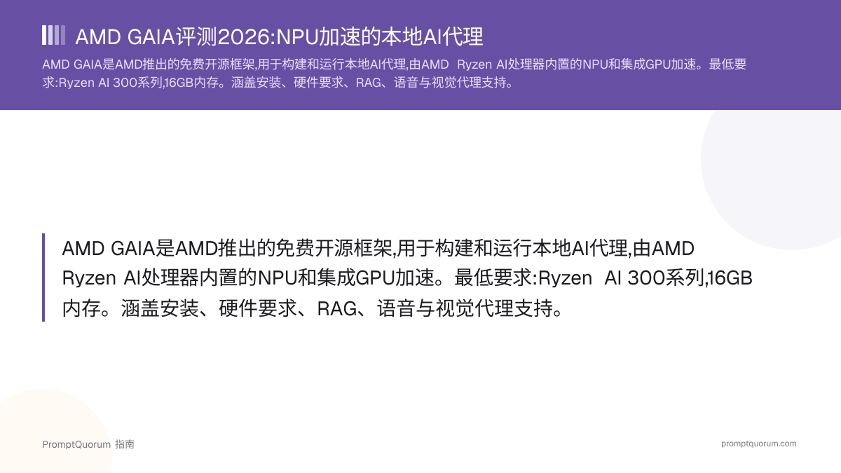 AMD GAIA评测2026:NPU加速的本地AI代理