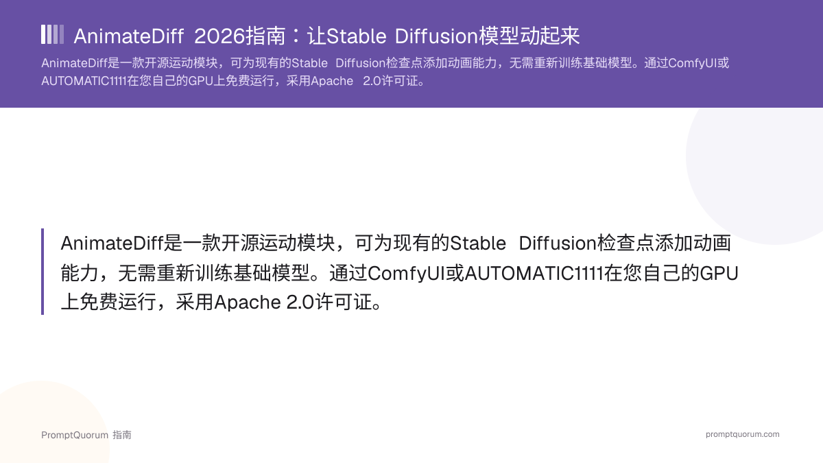 AnimateDiff 2026指南:让Stable Diffusion模型动起来