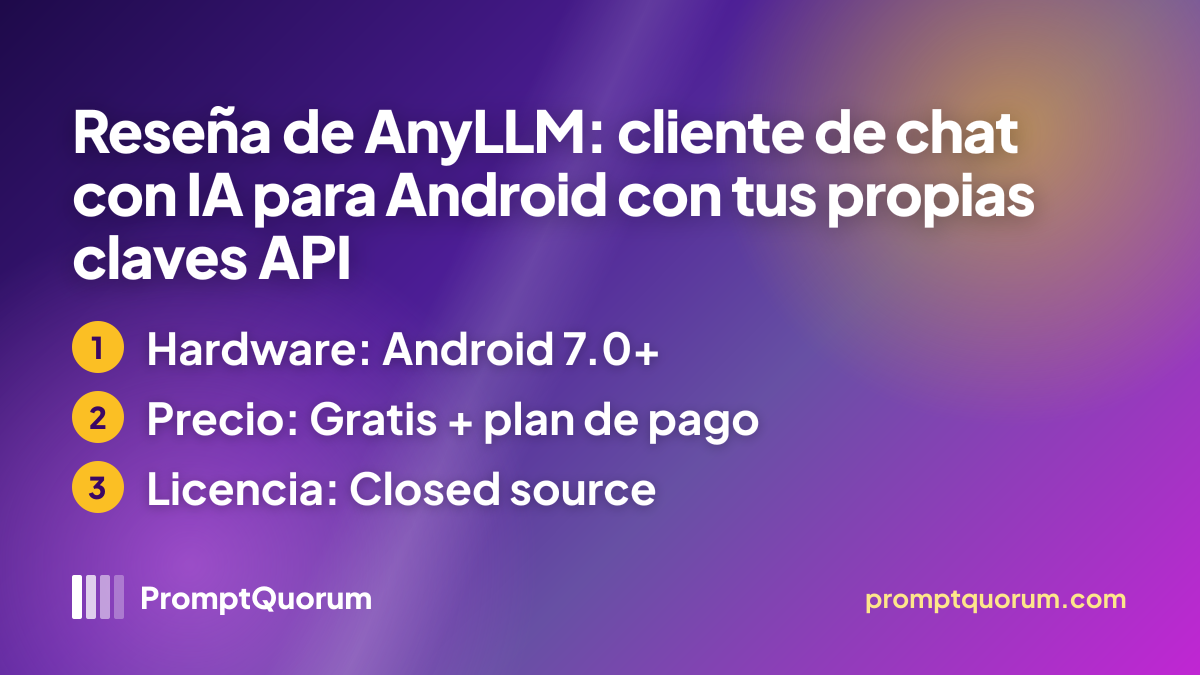 Reseña de AnyLLM: cliente de chat con IA para Android con tus propias claves API