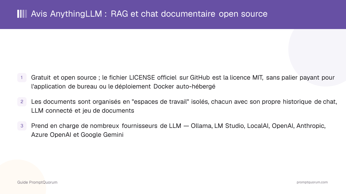 Avis AnythingLLM : RAG et chat documentaire open source
