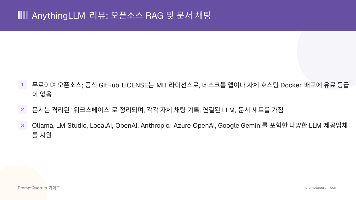 AnythingLLM 리뷰: 오픈소스 RAG 및 문서 채팅