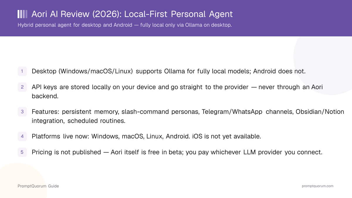 Aori AI Review (2026): Local-First Personal Agent for Desktop and Mobile