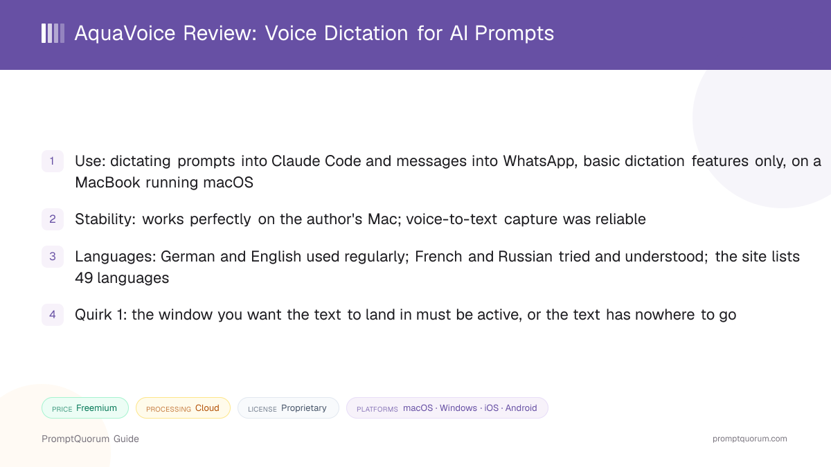 AquaVoice Review: Voice Dictation for AI Prompts