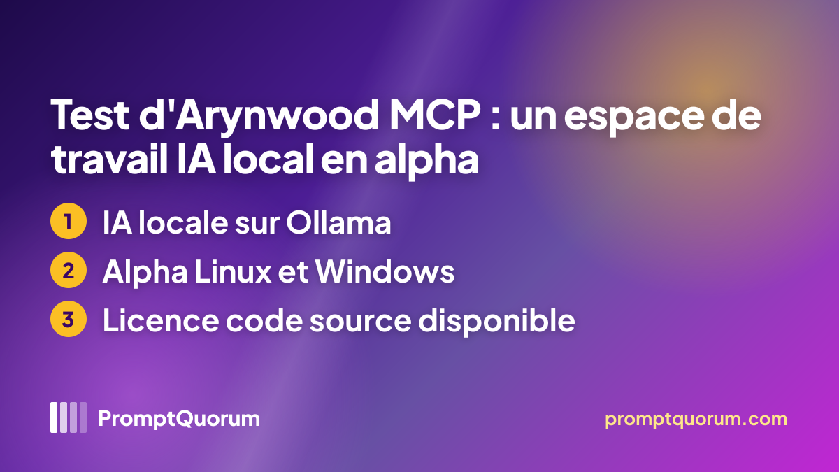 Test d'Arynwood MCP : un espace de travail IA local en alpha
