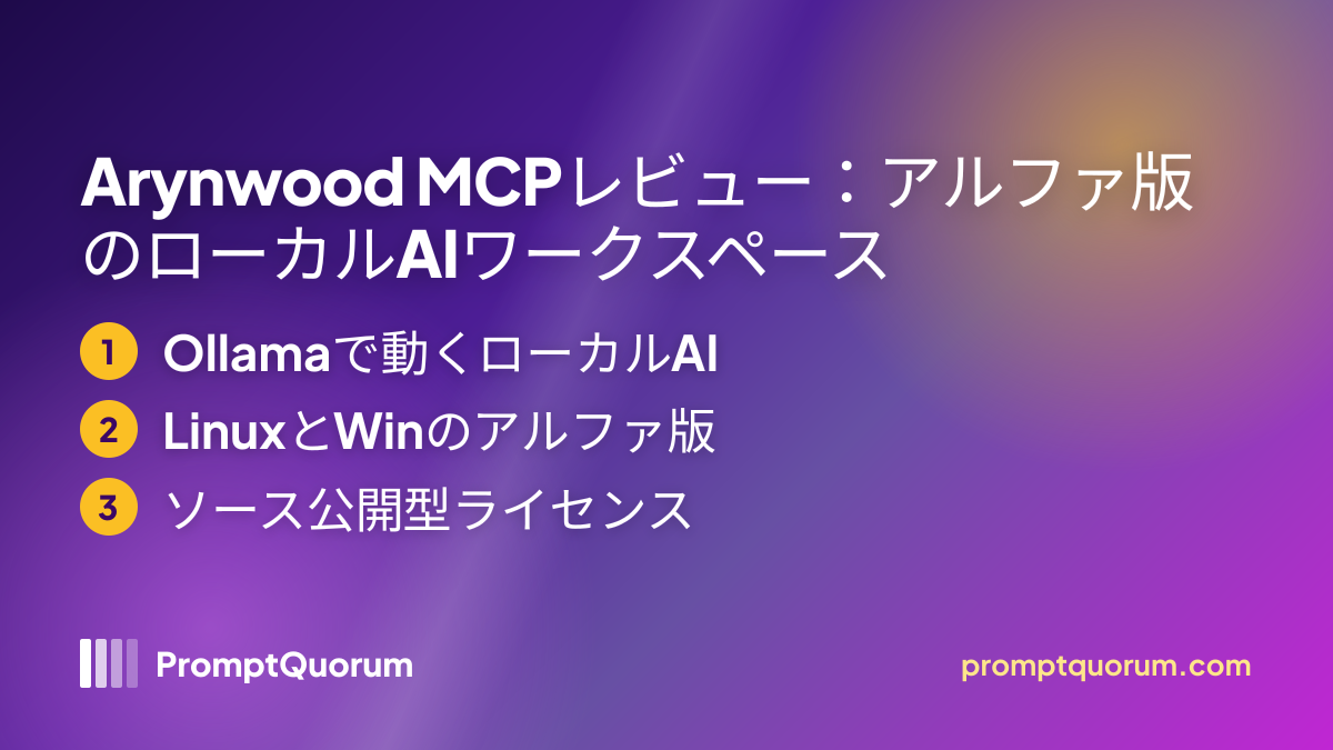 Arynwood MCPレビュー:アルファ版のローカルAIワークスペース