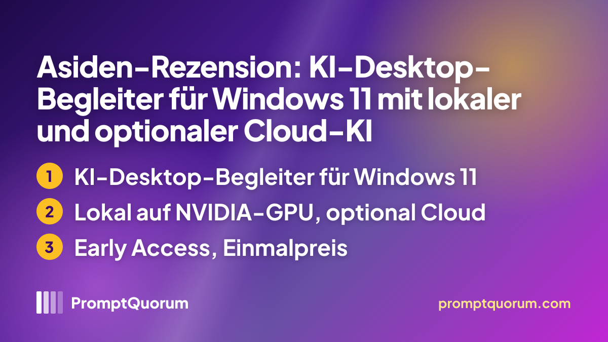 Asiden-Rezension: KI-Desktop-Begleiter für Windows 11 mit lokaler und optionaler Cloud-KI