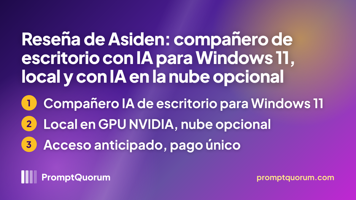 Reseña de Asiden: compañero de escritorio con IA para Windows 11, local y con IA en la nube opcional