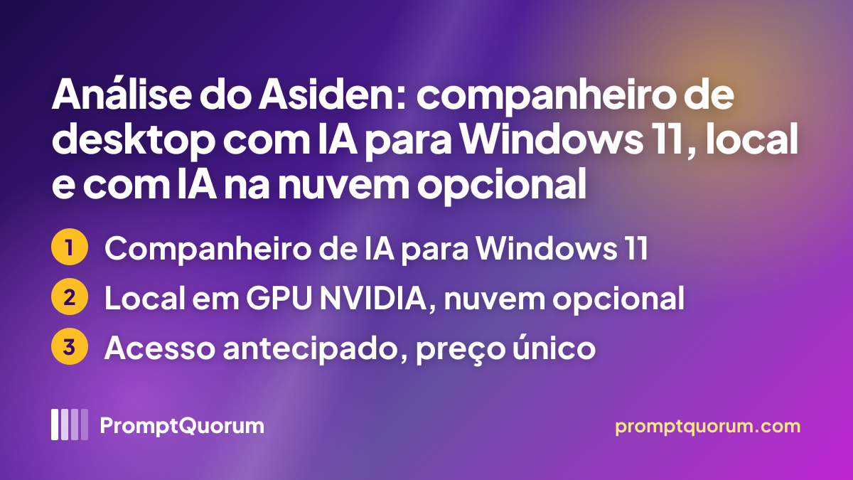 Análise do Asiden: companheiro de desktop com IA para Windows 11, local e com IA na nuvem opcional