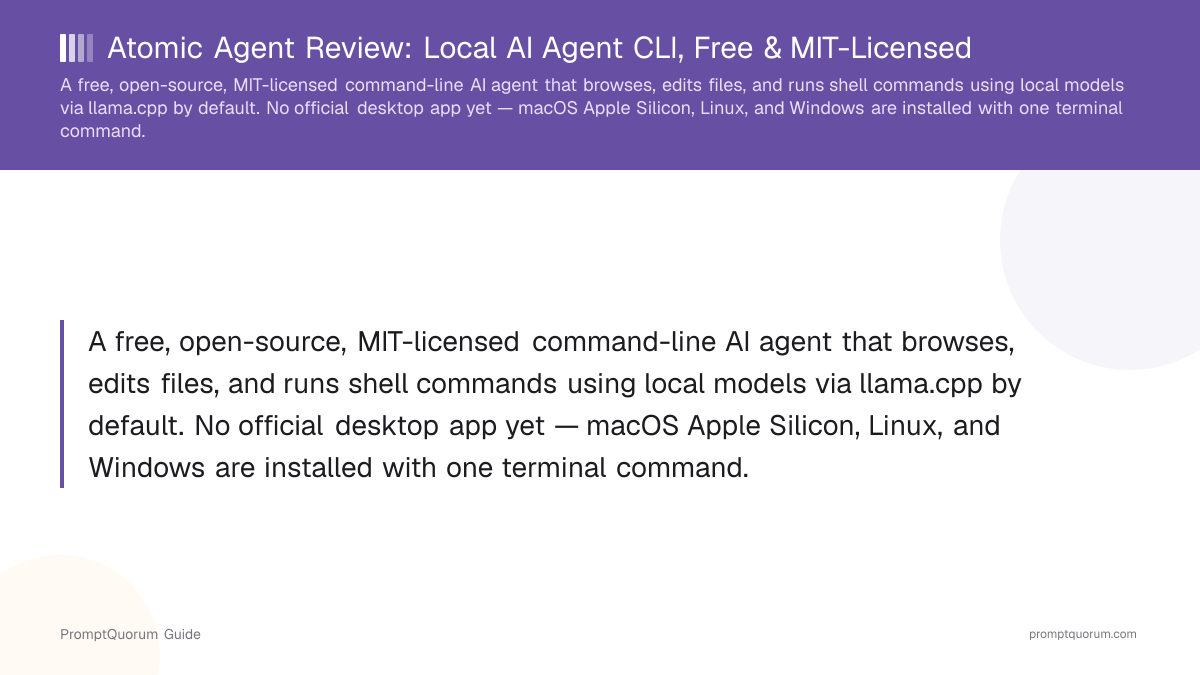 Atomic Agent Review: Local AI Agent CLI, Free & MIT-Licensed