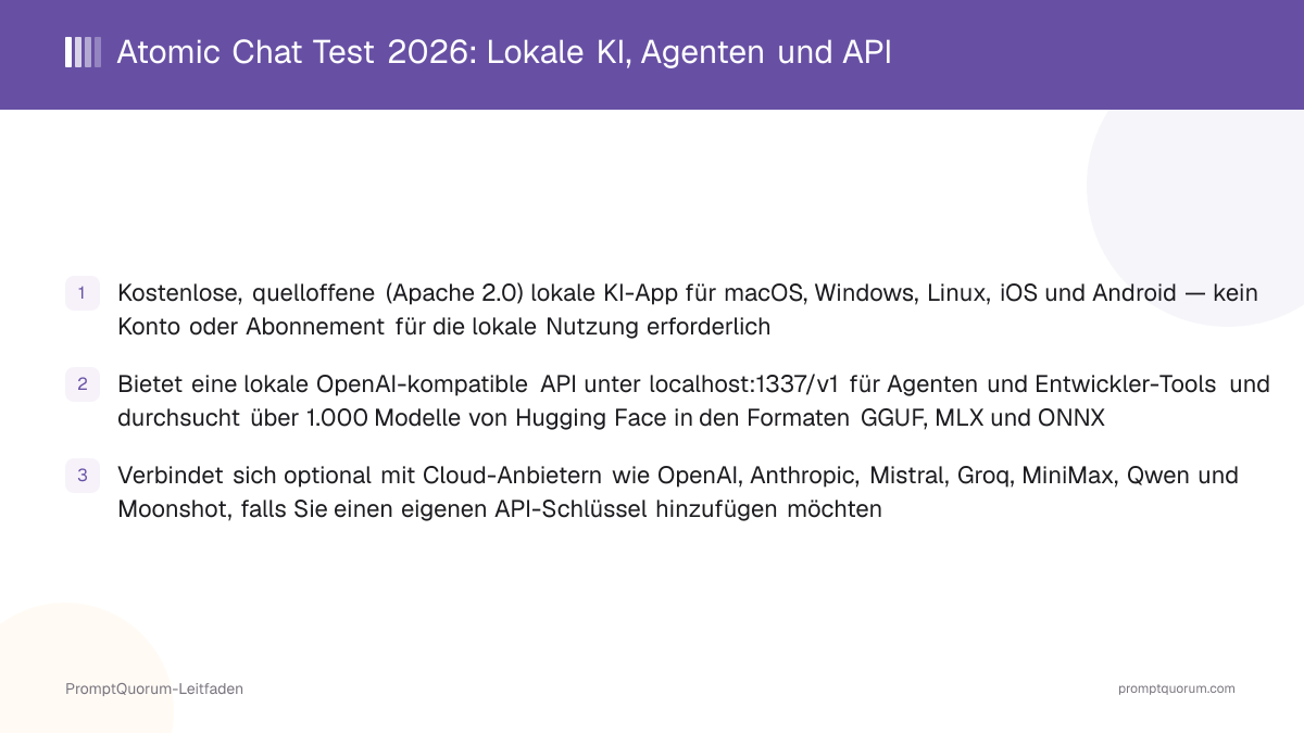 Atomic Chat Test 2026: Lokale KI, Agenten und API