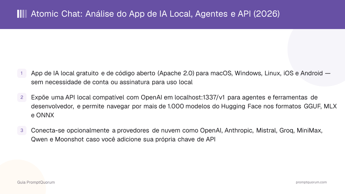 Atomic Chat: Análise do App de IA Local, Agentes e API (2026)