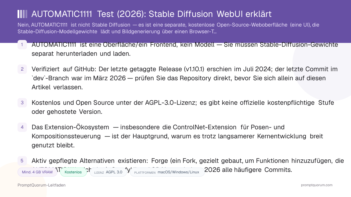 AUTOMATIC1111-Rezension: Stable Diffusion WebUI erklärt