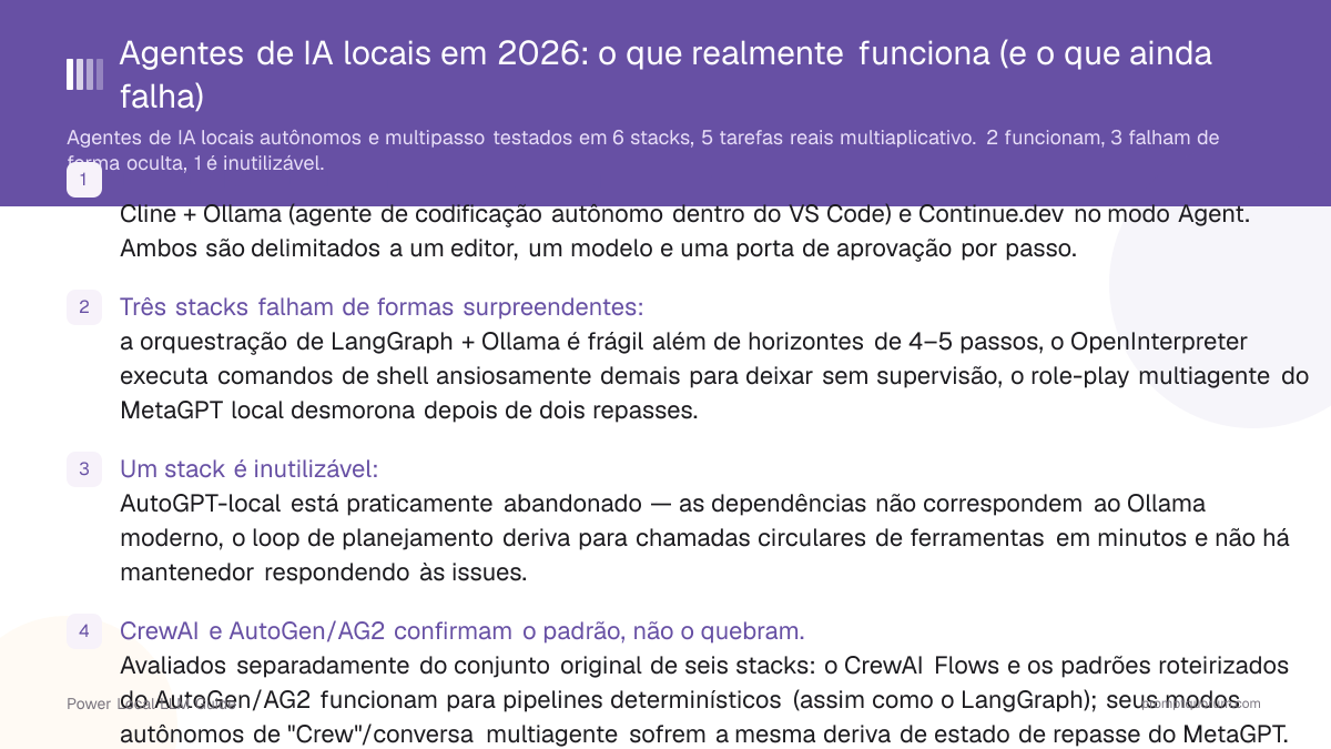Agentes de IA locais em 2026: o que realmente funciona (e o que ainda falha)