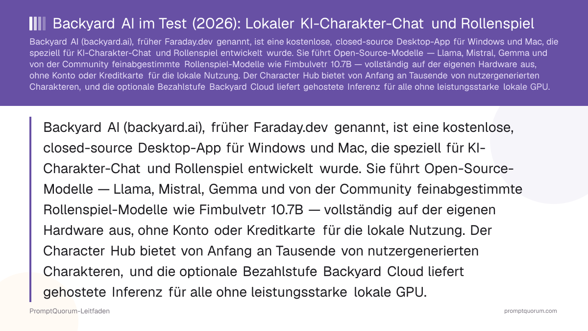 Backyard AI im Test (2026): Lokaler KI-Charakter-Chat und Rollenspiel