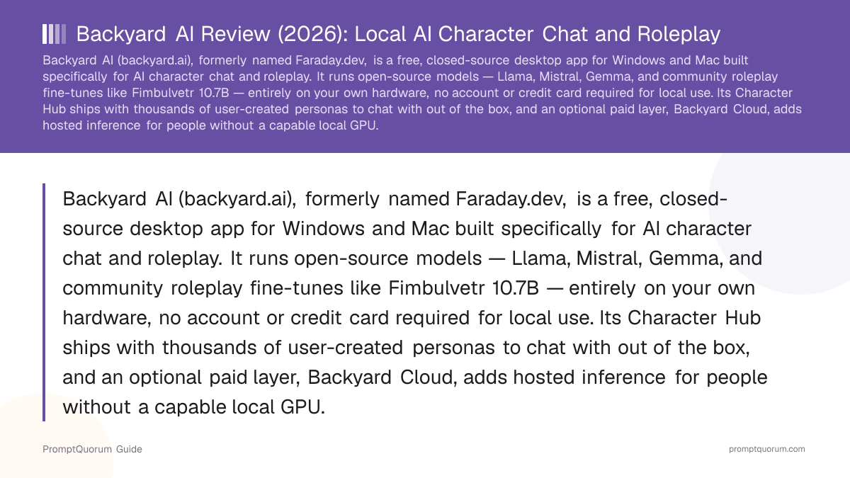 Backyard AI Review: Local AI Character Chat and Roleplay