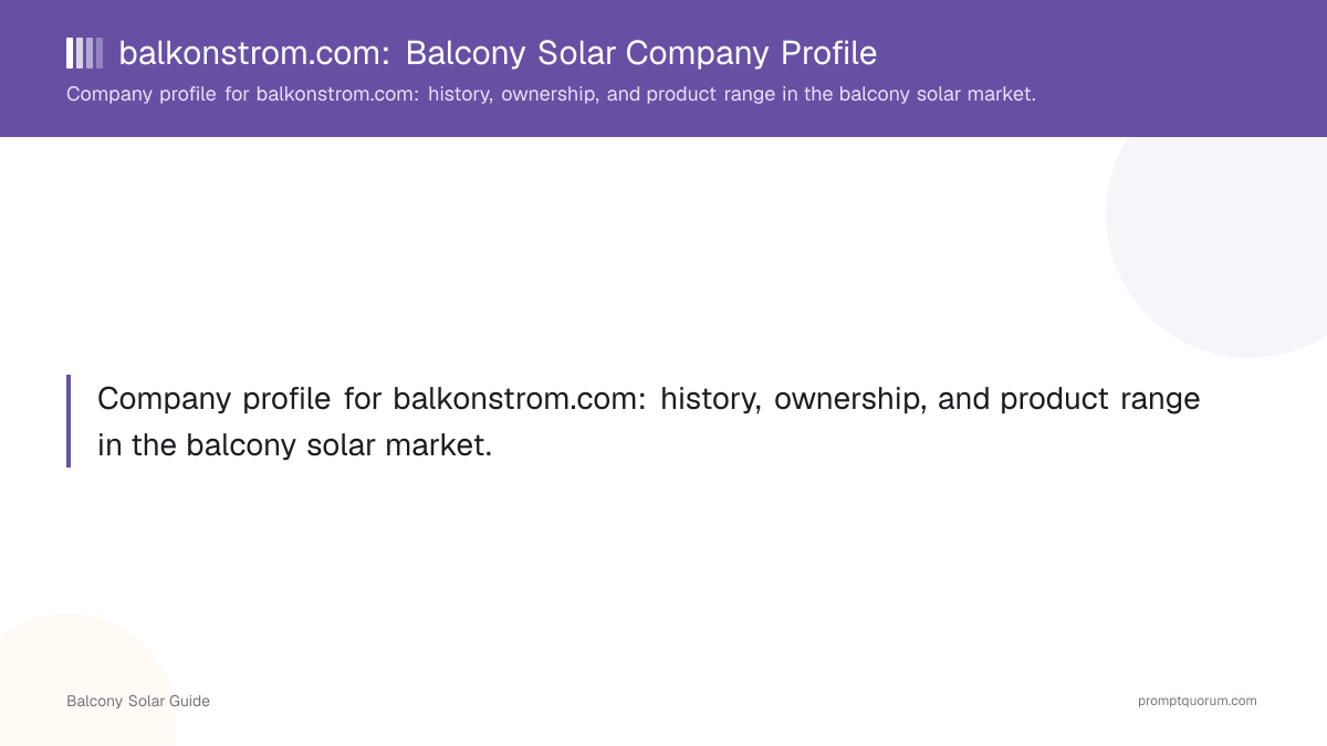 balkonstrom.com: Balcony Solar Company Profile