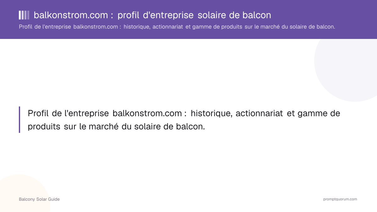 balkonstrom.com : profil d'entreprise solaire de balcon