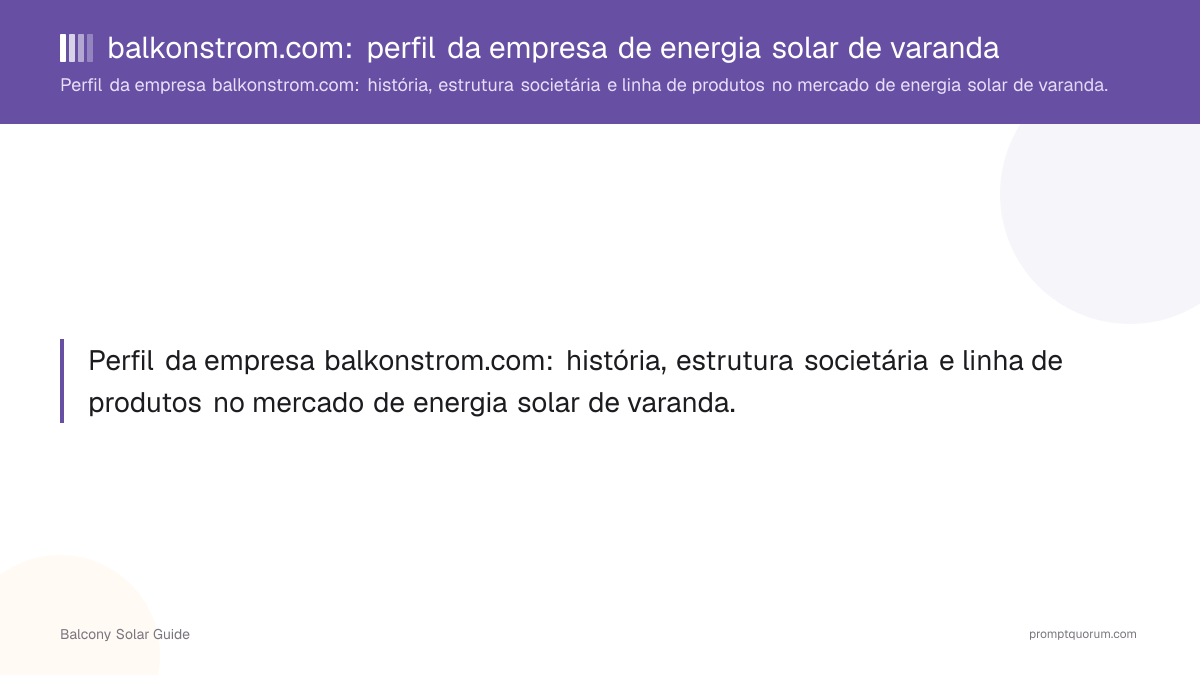 balkonstrom.com: perfil da empresa de energia solar de varanda