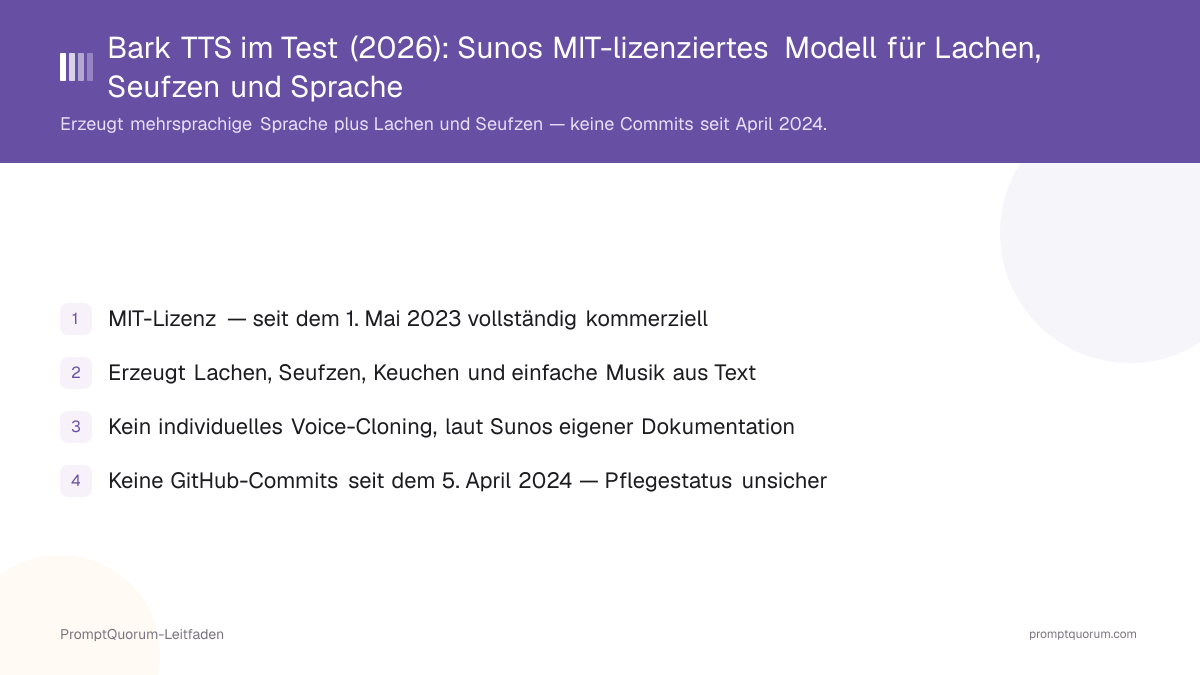 Bark TTS im Test (2026): Sunos MIT-lizenziertes Modell für Lachen, Seufzen und Sprache