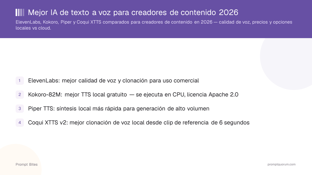Mejor IA de texto a voz para creadores de contenido 2026