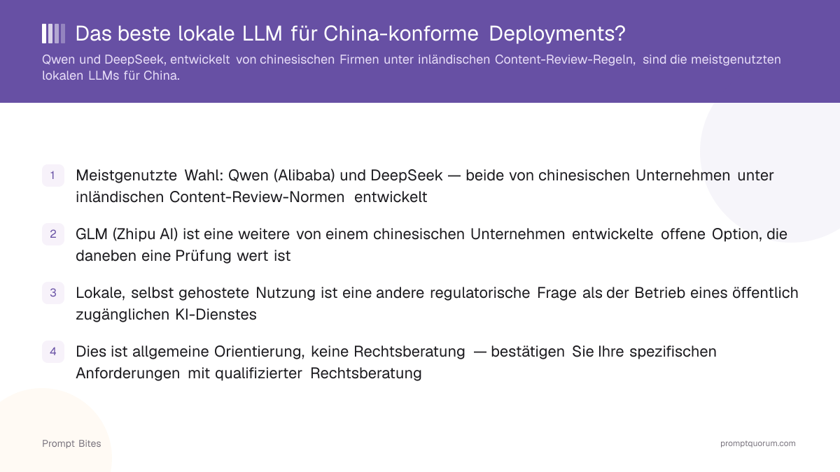 Das beste lokale LLM für China-konforme Deployments?