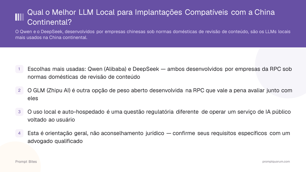 Qual o Melhor LLM Local para Implantações Compatíveis com a China Continental?