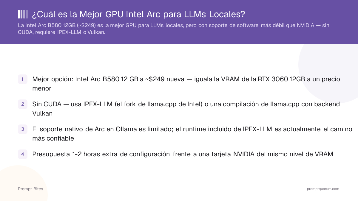 ¿Cuál es la Mejor GPU Intel Arc para LLMs Locales?