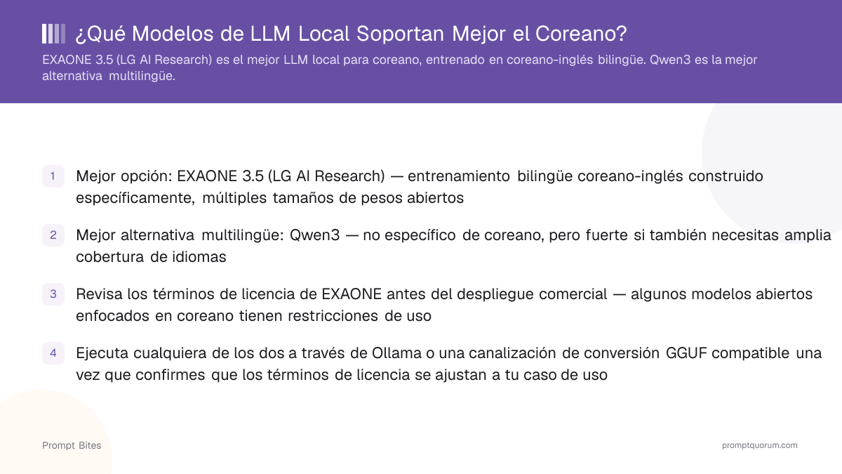 ¿Qué Modelos de LLM Local Soportan Mejor el Coreano?