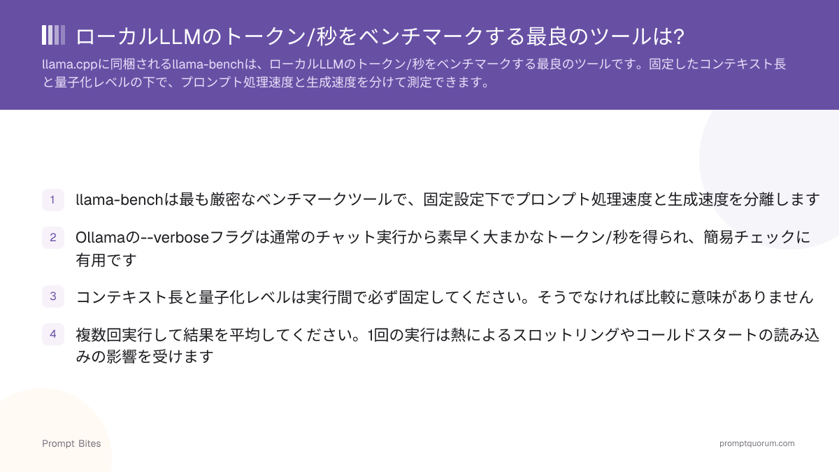 llama-bench:ローカルLLMの速度をベンチマークする最良のツール