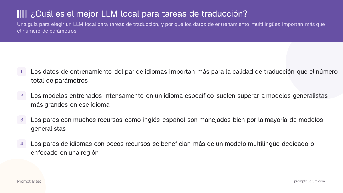 ¿Cuál es el mejor LLM local para tareas de traducción?
