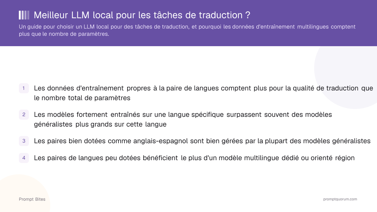 Meilleur LLM local pour les tâches de traduction ?