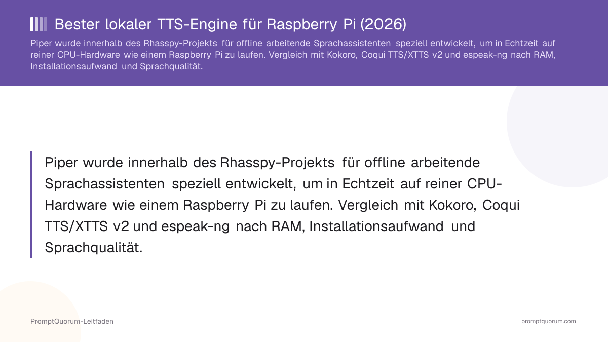 Bester lokaler TTS-Engine für Raspberry Pi (2026)