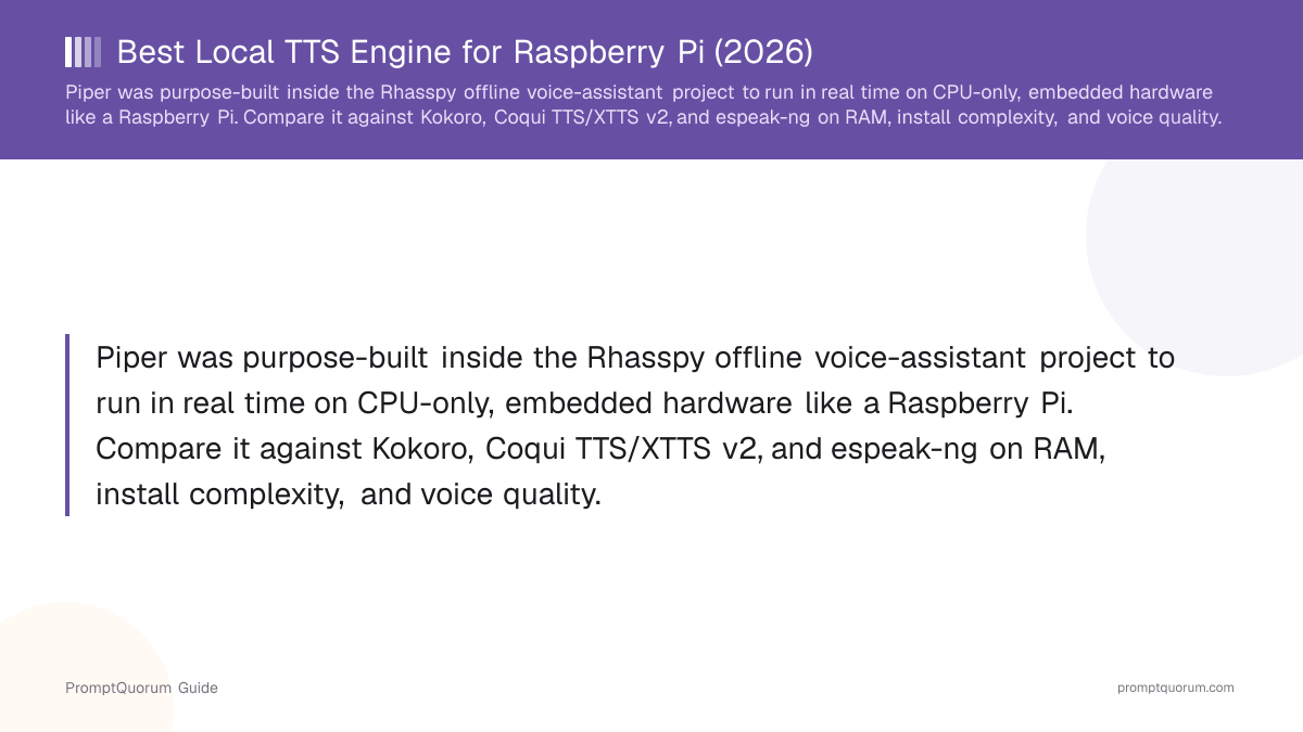 Best Local TTS Engine for Raspberry Pi (2026)
