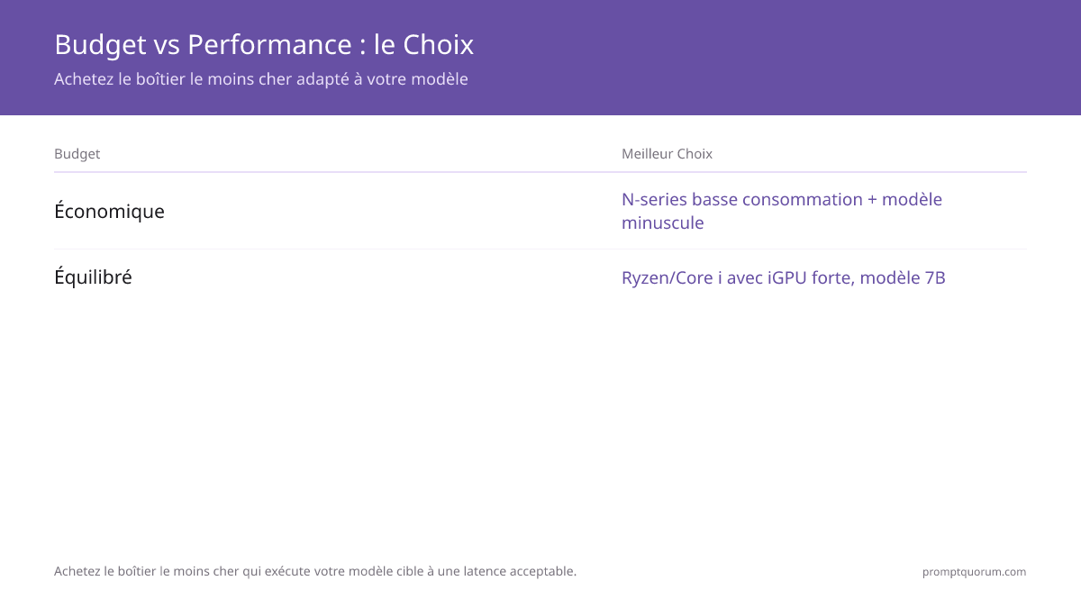 Budget vs Performance : le Choix -- Achetez le boîtier le moins cher adapté à votre modèle