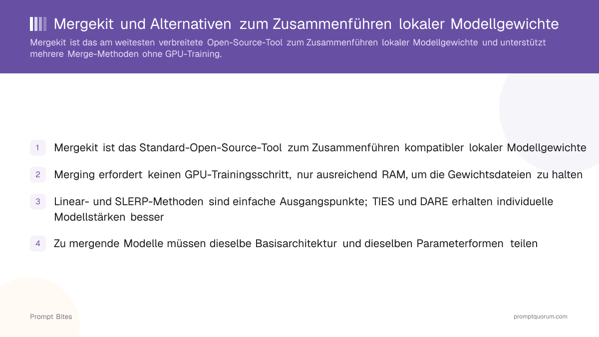 Mergekit und Alternativen zum Zusammenführen lokaler Modellgewichte