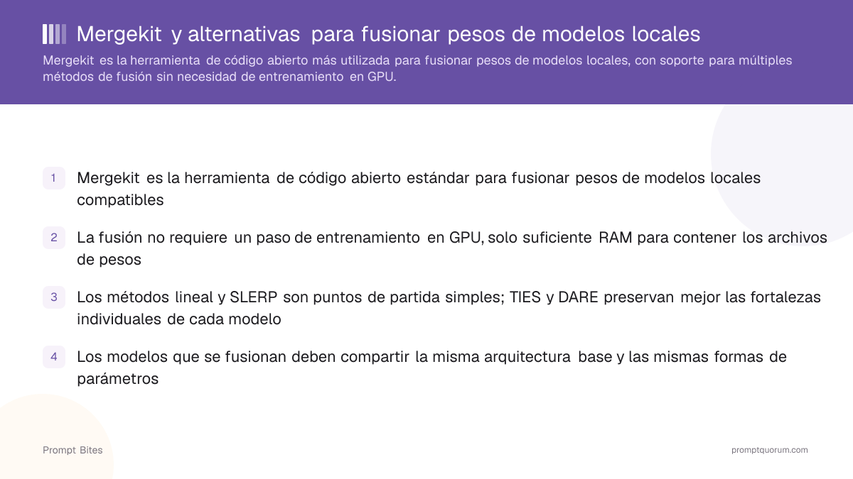 Mergekit y alternativas para fusionar pesos de modelos locales