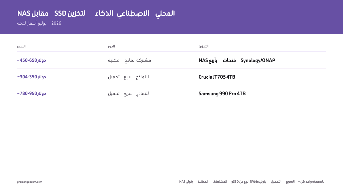 NAS مقابل SSD لتخزين الذكاء الاصطناعي المحلي -- مقارنة الأسعار