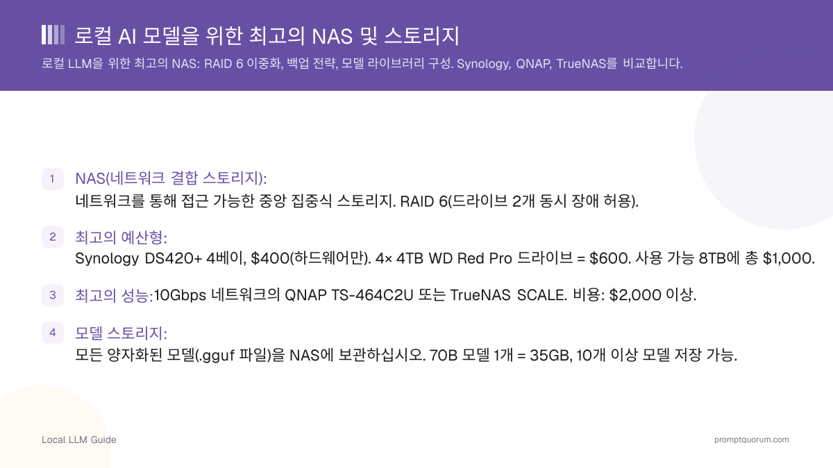 로컬 AI 모델을 위한 최고의 NAS 및 스토리지