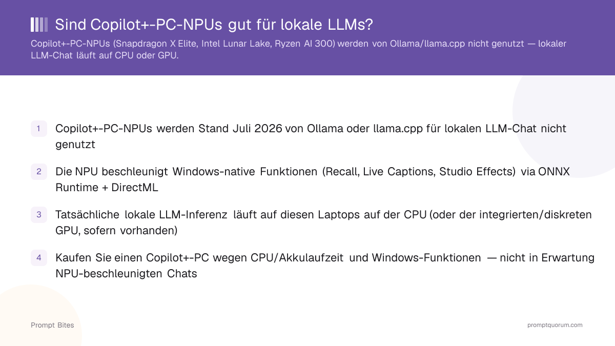 Bester Copilot+-PC für lokale LLMs 2026: NPU vs. GPU
