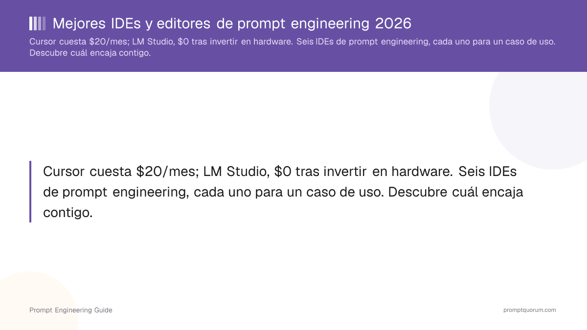 Mejores IDEs y editores de prompt engineering 2026