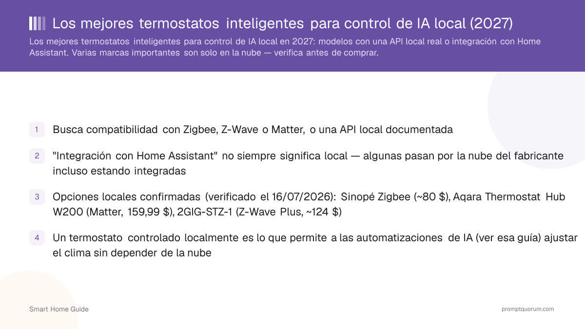 Los mejores termostatos inteligentes para control de IA local (2026)