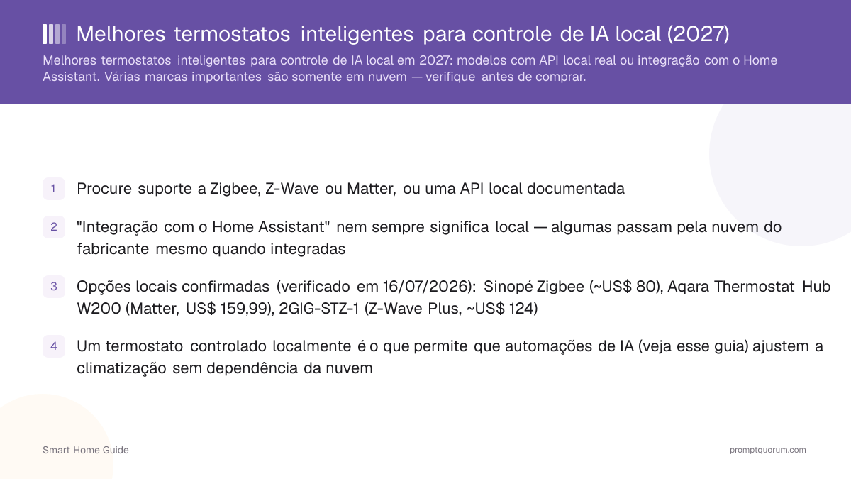Melhores termostatos inteligentes para controle de IA local (2026)