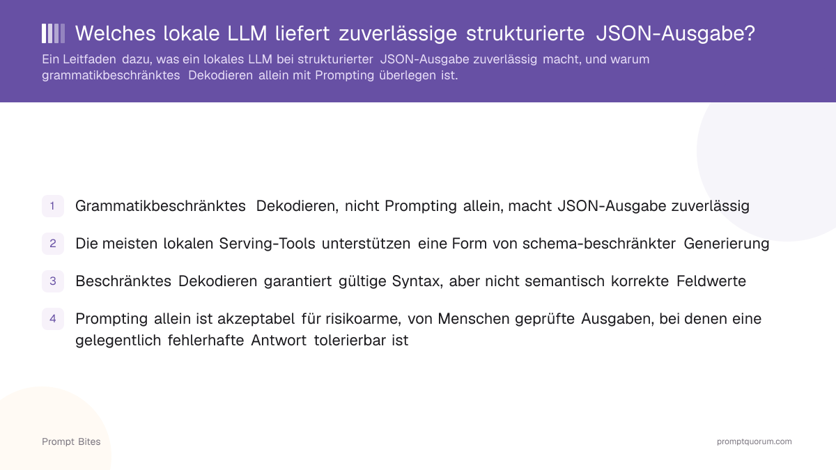 Welches lokale LLM liefert zuverlässige strukturierte JSON-Ausgabe?