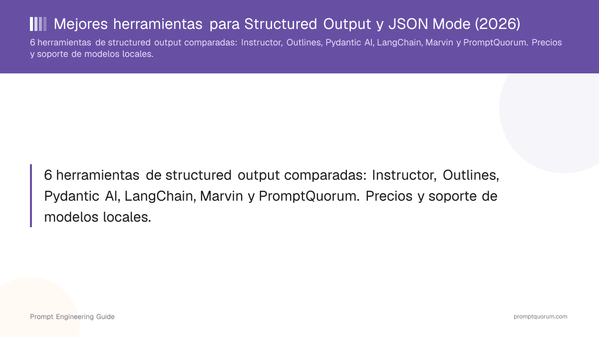 Mejores herramientas para Structured Output y JSON Mode (2026)