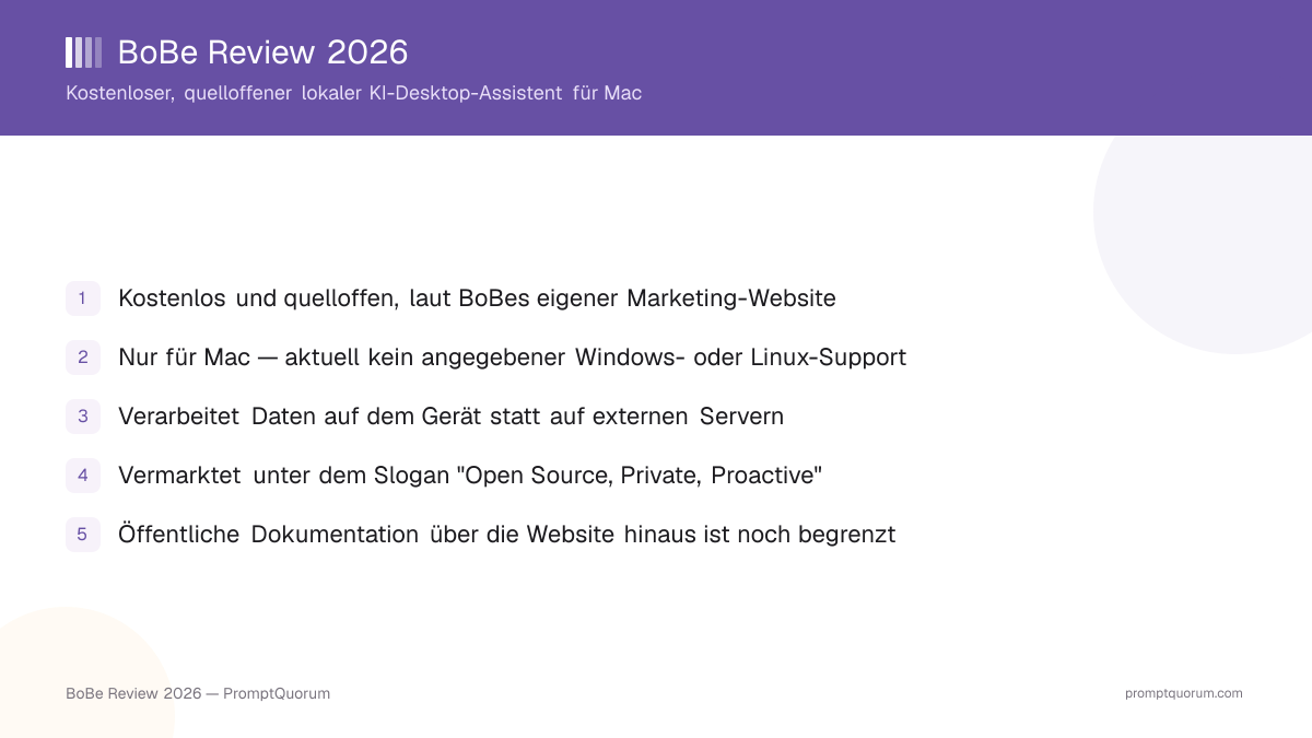 BoBe Review 2026: Kostenloser lokaler KI-Assistent für Mac