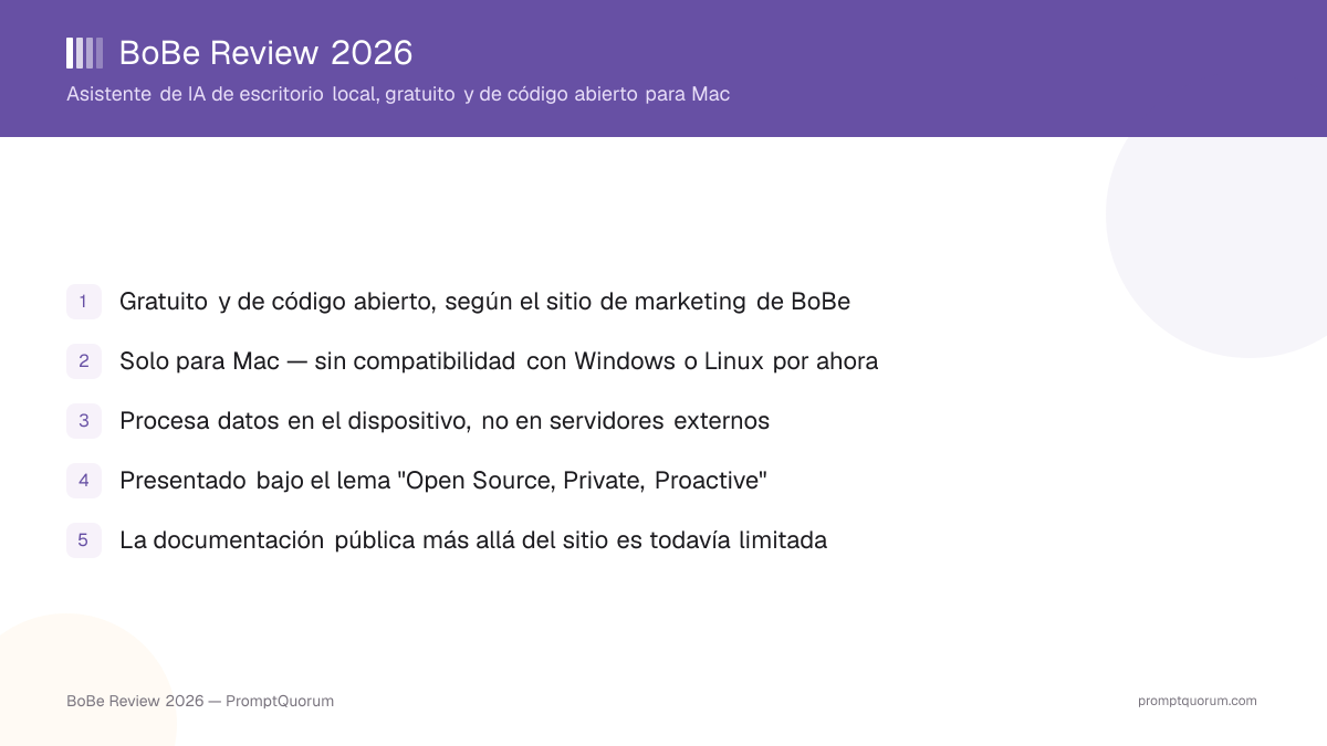 BoBe Review 2026: asistente de IA local gratuito para Mac