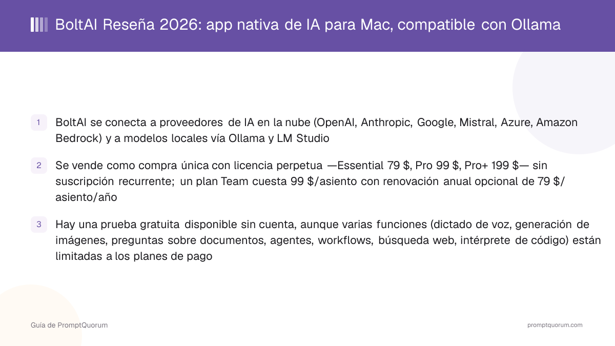 BoltAI Reseña 2026: app nativa de IA para Mac, compatible con Ollama