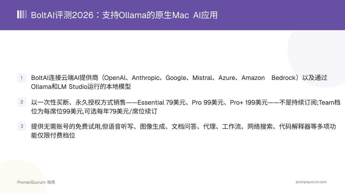 BoltAI评测2026:支持Ollama的原生Mac AI应用