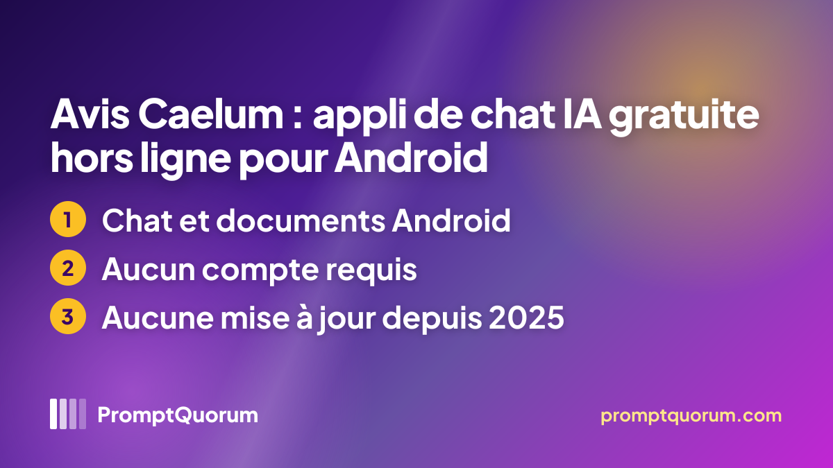 Avis Caelum : appli de chat IA gratuite hors ligne pour Android