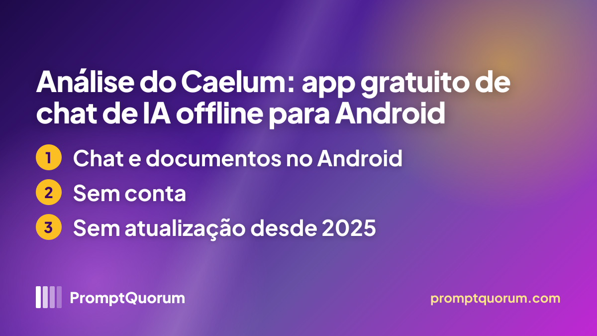 Análise do Caelum: app gratuito de chat de IA offline para Android